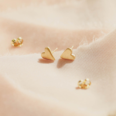 tiny heart stud earrings {14k gold} 