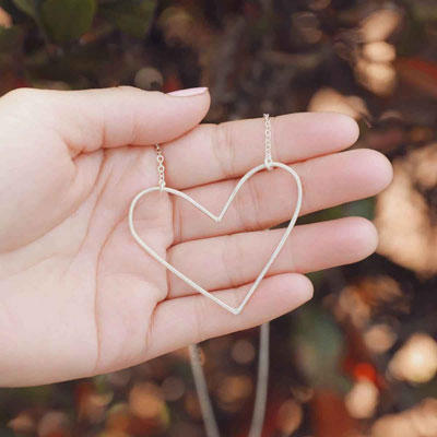 peaceful heart necklace {sterling silver}